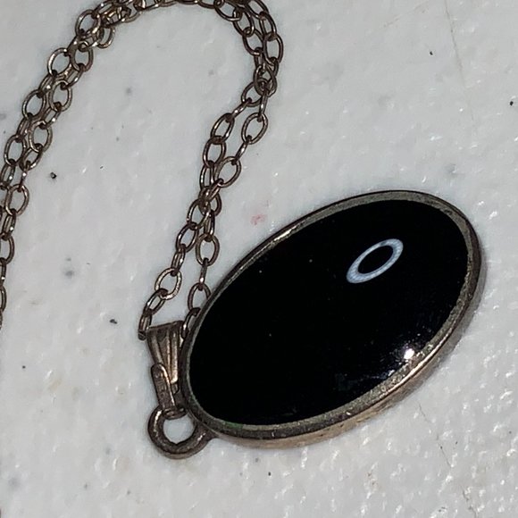 19" Vintage Cable chain with Onyx Starburst Pendant - Picture 13 of 16